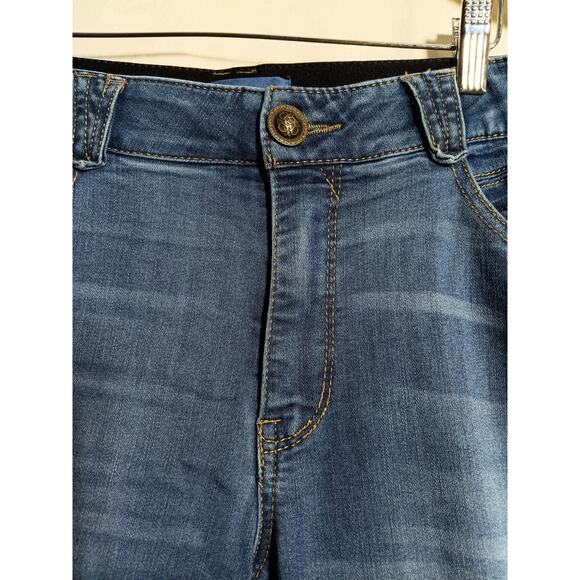 Democracy Jeans 16 AB Solution Blue Denim Straight Leg Elastic Waist Comfort - Picture 5 of 16